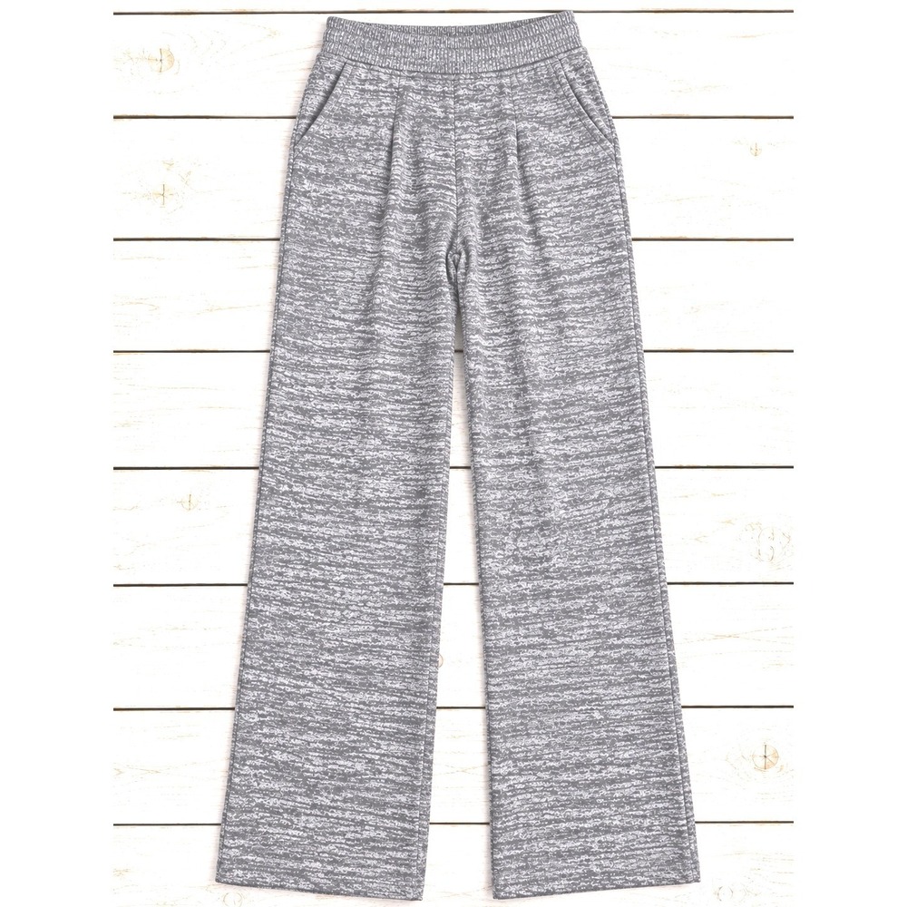 Daily Ritual Wide Leg Pants Pleated Front Elastic Waist Heather Gray Small